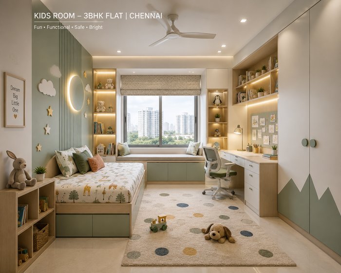 Children's Bedroom Interior Concept - Mu'afah Architects Chennai
